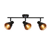 Applique/plafonnier abat-jour cuivre noir 3xE14 40W Neria 93-82572