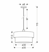 Lampa wisząca Firenze z abażurem do salonu pojedyncza czarna E27
