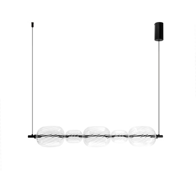 PLAYA pendant lamp black horizontal 15W LED 3000K clear shade