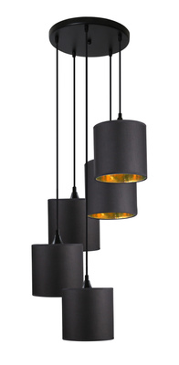 Lampe suspendue plaque noire 5xE14 Long 35-73976