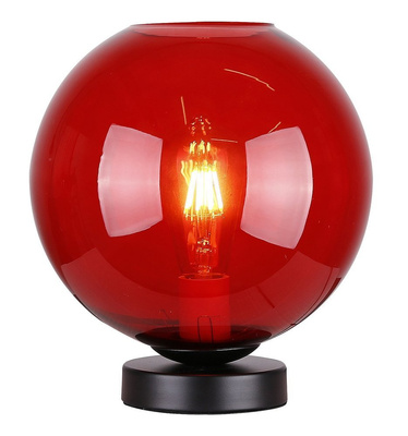 Cabinet bedside lamp red glass 60W E27 Globe Candellux 41-78278