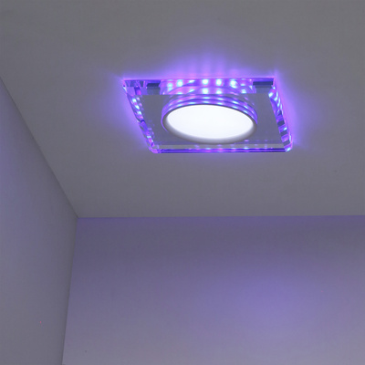Oprawa stropowa chrom/niebieska kwadrat LED SSP-22 2263892