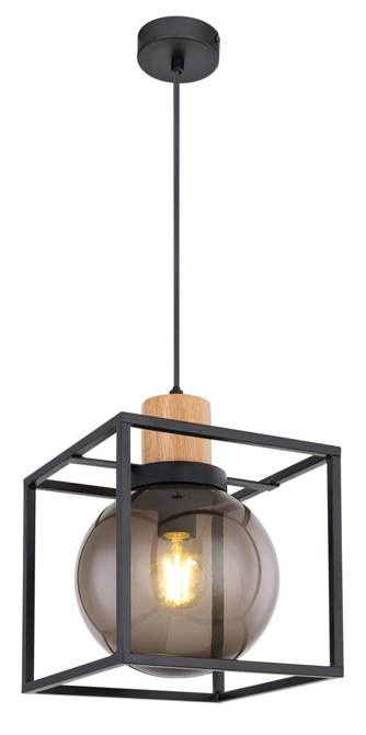 Hängelampe aus schwarzem Metall geräuchert Retro 2 31-00743