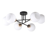 Lampa wisząca Amanda 6-punktowa szklana z kloszami do salonu i jadalni