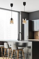 Lampa wisząca szklana czarna/bursztynowa Felis 31-00156