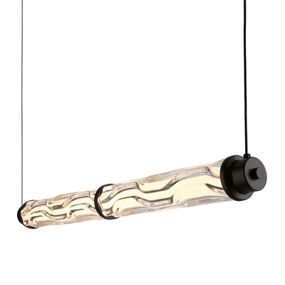 CORTE horizontal pendant lamp black matt 18W LED 3000K clear shade