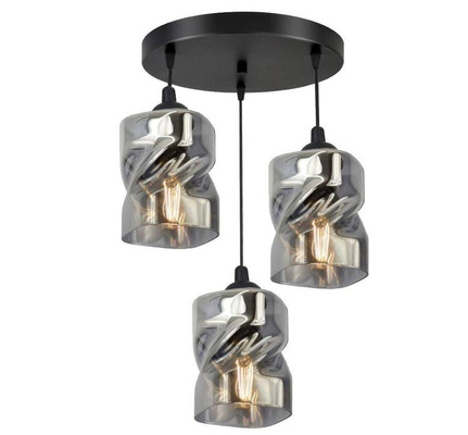 Hanging lamp black/smoke plate 3xE27 Felis 33-00200