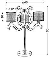 Lampa stołowa świecące ramiona x3 LED miedziana Ambrosia Candellux 43-33925