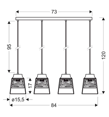 Lampe suspendue abat-jour en verre noir et or 3x60W E27 Fresno Candellux 33-78094