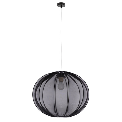 Lampa wisząca z abażurem Mellow kula z siateczki 52 cm czarna E27 do salonu