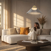 Hanging lamp Presto 50 glass with smoked shade over table for living room GX53