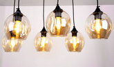 Suspension en verre noir / marron 6xE27 Aspa 36-00620