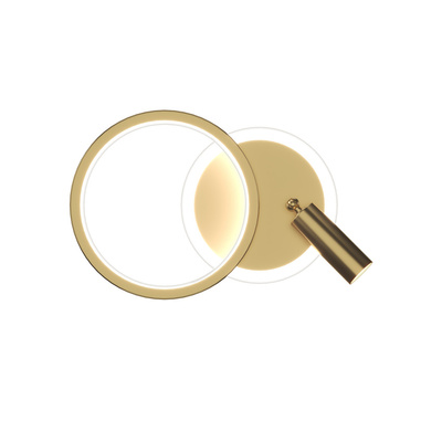 MONET lampa kinkiet koło złoty 18W LED 3000K klosz biały 22-35677