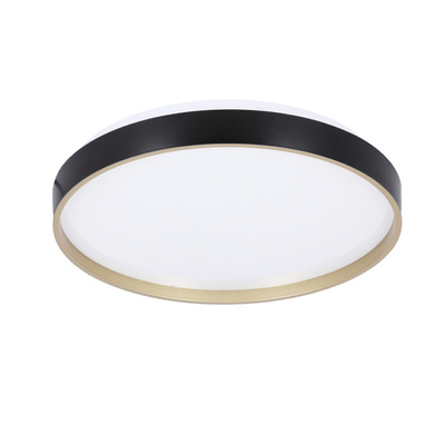 Plafonnier Florida plafond noir et or 18w led 33 cm avec abat-jour blanc