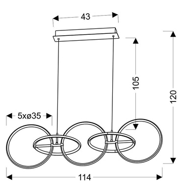 KOS OVERHAND 114X35 60W LED CHROME 4000K