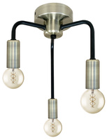 Plafoniera Patina + mat negru 3xE14 Saga 33-01320