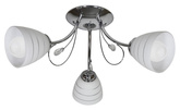 Plafoniera cromată 3x40W abajur alb cu cristale Simpli Candellux 33-63847