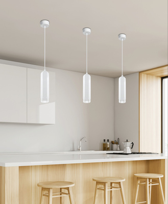 Lampe suspendue projecteur blanc Tube 31-77684