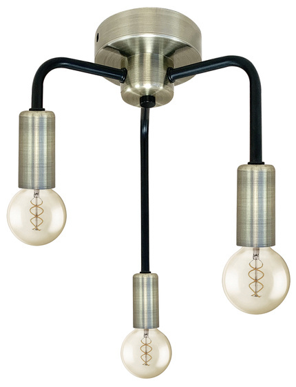 Patina ceiling lamp + black mat 3xE14 Saga 33-01320