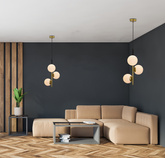 Lampă suspendată auriu mat 3 Duo 33-01276