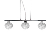 Suspension chromée avec un abat-jour en verre tressé 3x40W Sphère Candellux 33-14023