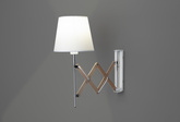 Wall lamp white chrome / wood adjustable 40W E27 Mito Candellux 21-75437