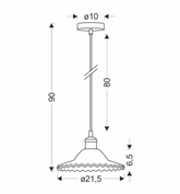 Lampa wisząca szklana 1xE27 Geneva Ledea 50101273