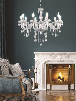 Gold crystal chandelier 62cm 9xE14 Maria Teresa 39-95841