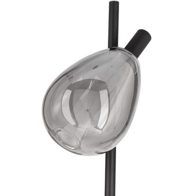 Night lamp Denso black glass with smoked shade minimalist