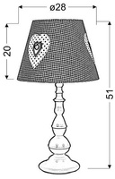 Tischlampe weiß und rosa 51cm Sweet 41-64189