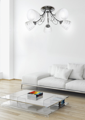 Plafoniera cromată cu cristale 5x40W Simpli Candellux 35-63854