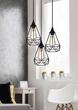 Plafoniera suspendata placa de sarma neagra 3x60W Graf Candellux 33-62918