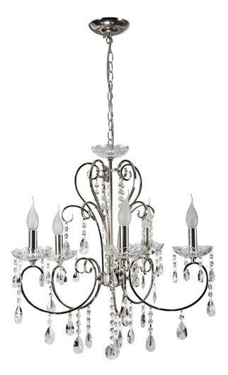 Lampa wisząca chromowa z kryształami żyrandol 5x40W Aurora Candellux 35-96152