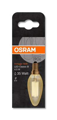 Żarówka LED E14 4W 410LM 2400K VINTAGE B35 świeca OSRAM