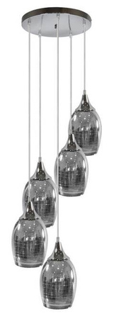 Hanging ceiling lamp chrome plate 5x60W Marina Candellux 35-60198
