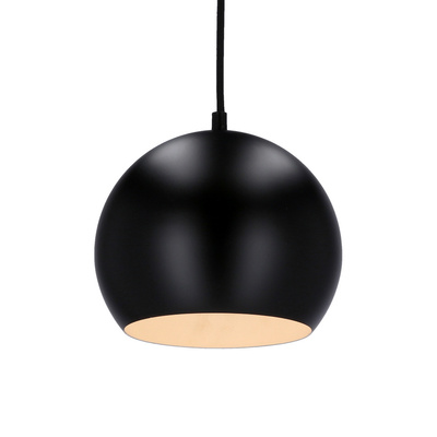 Hanging lamp black E27 metal / wood Flen Ledea 50101263