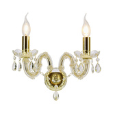 Classic gold crystal LED wall sconce