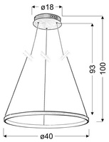 Lampe suspendue LED 25W anneau rond 40cm Lune 31-64608