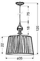 Plafonnier suspendu abat-jour fil d'argent Gillenia Candellux 31-07155