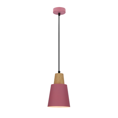 Hängelampe rosa Metall + Holz Faro Ledea 50101259