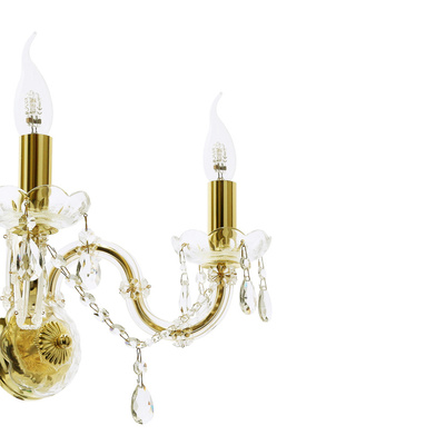 Classic gold crystal LED wall sconce