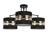 Andy hanging lamp black e27 Black+gold lampshade