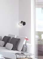 Wandleuchte 1X40W E14 schwarz/chrom OSLO 91-61836