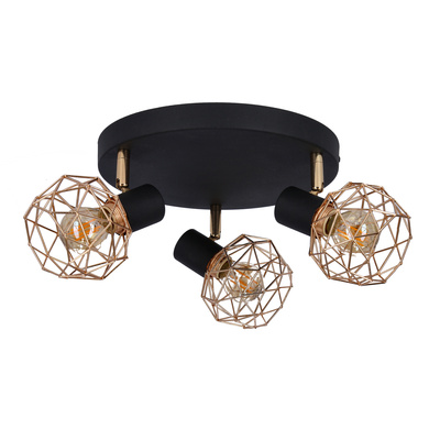 Plafond-Deckenleuchte Acrobat 98-66466 mit schwarzem Schirm und goldenem Schirm