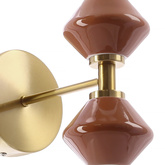 FLORES wall lamp brass and brown 10W LED 4000K white shade