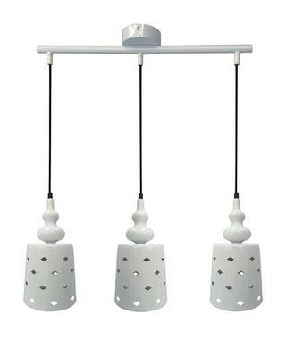 Lampa wisząca 3xE27 51cm biała stal HAMP 33-51943