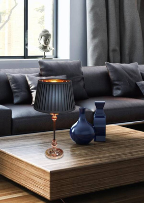 Table lamp black and copper cone 60W Amore Candellux 41-38777