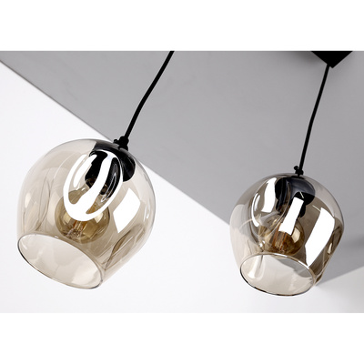 Glass hanging lamp black / brown 2xE27 Aspa 32-00590