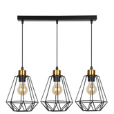 Lampe suspendue bande noire et dorée 3 Primo 33-00231
