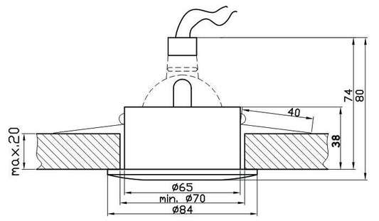 Oprawa hermetyczna IP65 chrom perła okrągła SH-08 2291249